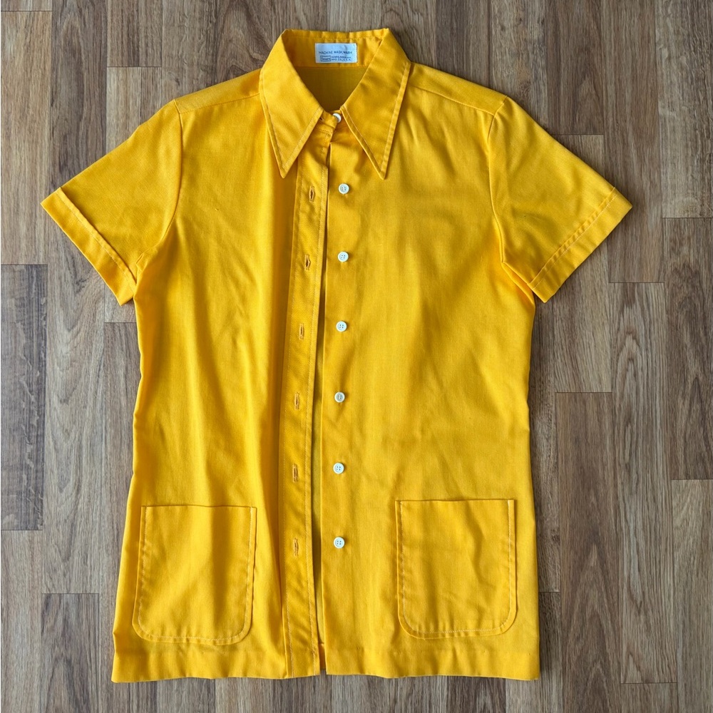 Vintage Sears Golden Yellow Short Sleeve Button Front Shirt